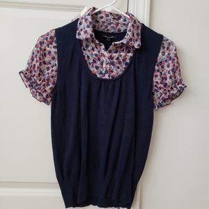 Women ❤️ Dark Blue Top Blouse Adult Size 2 or XS or Youth 12-14